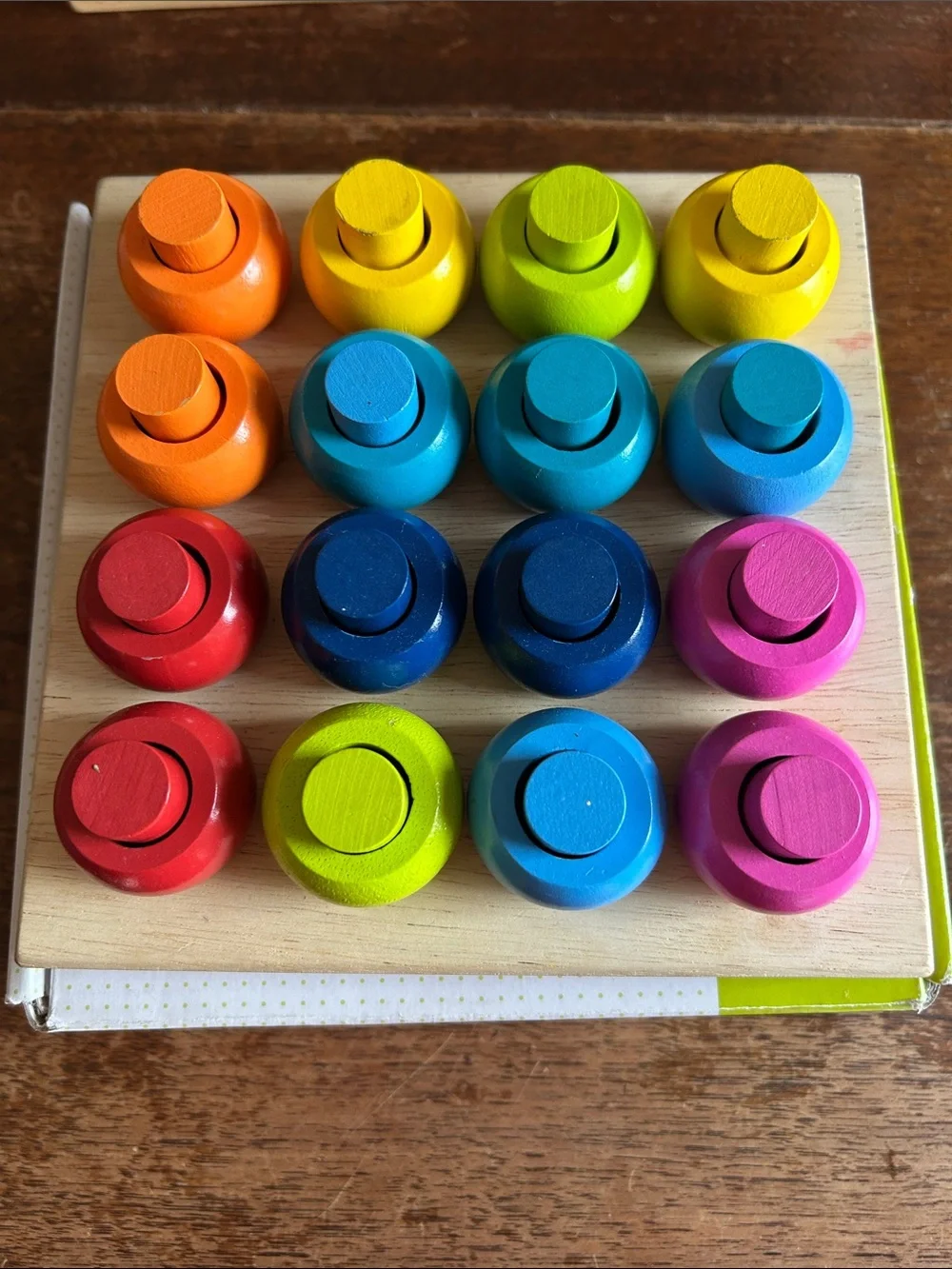 HABA Rainbow Whirls Wooden Sorting & Stacking Rings Shape Sorter